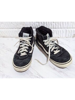 Vans Youth Black Iconic High Top Suede Lace-Up Sneakers Shoes Size 6